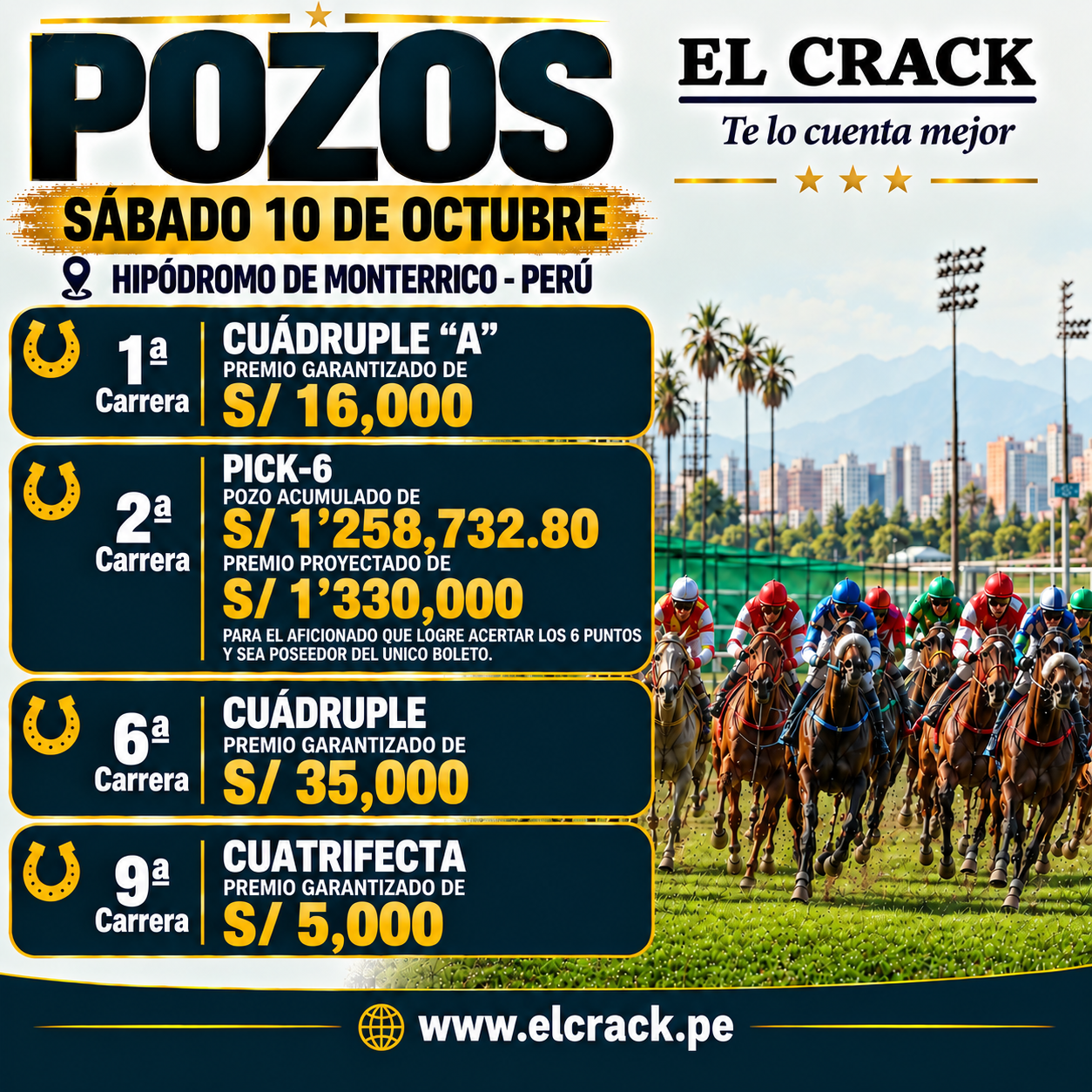 Flyer de pozos de SÁBADO 10 DE OCTUBRE