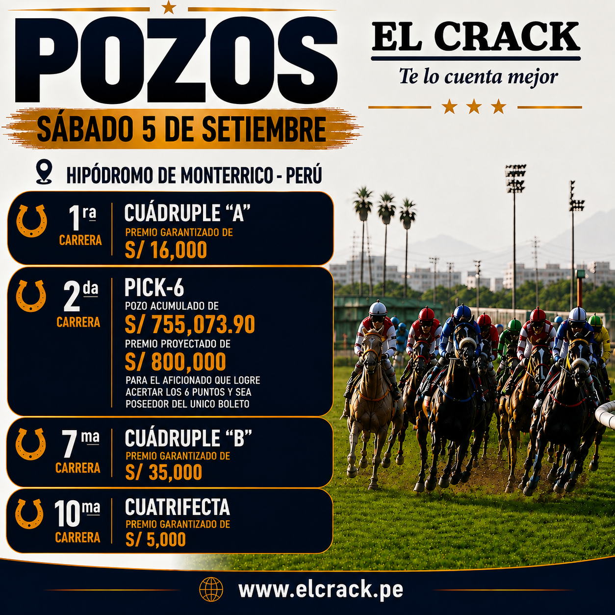 Flyer de pozos de Sábado 5 Setiembre