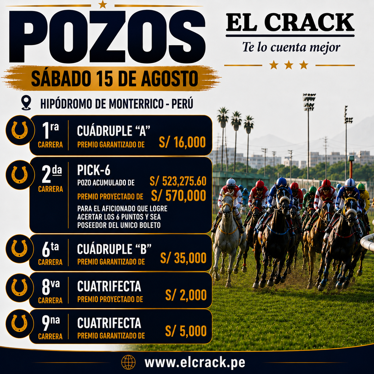 Flyer de pozos de Sábado 15 Agosto